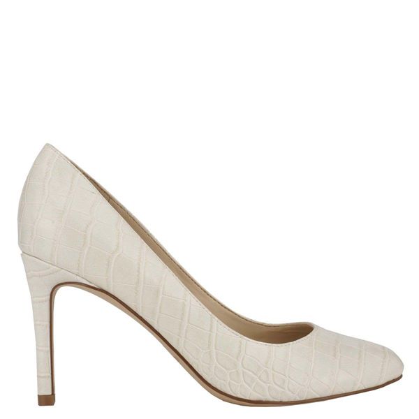 Nine West Dylan Round Toe White Pumps | South Africa 20K53-4R46